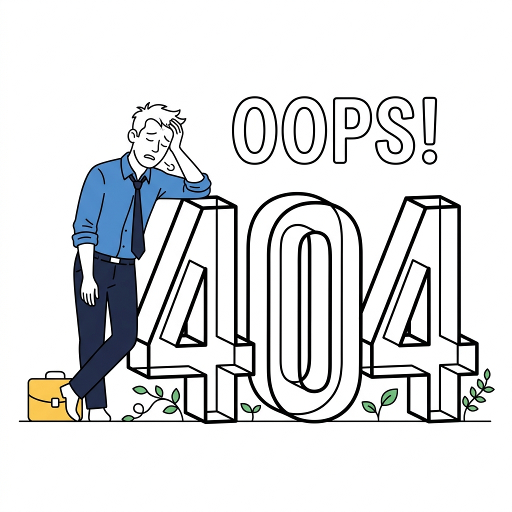 Oops! 404 page not found illustration