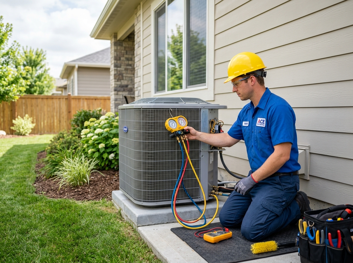 HVAC Technician at work